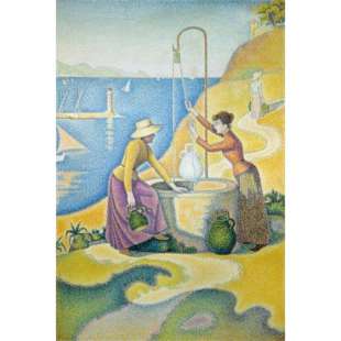 Schilderij Junge Provencalinnen am Brunnen foto 1