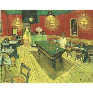 Schilderij Het nachtcafe foto 1