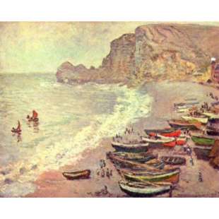 Schilderij Etretat het strand en de haven van dAmont foto 1