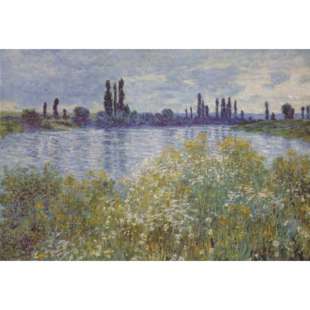Schilderij Reproductie Aan De Oever Van De Seine Bij Vetheuil foto 1