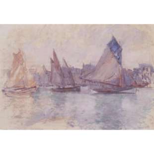 Schilderij Boten In De Haven Van Le Havre foto 1