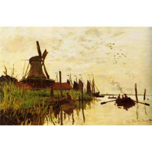 Schilderij Reproductie Watermolen Bij Zaandam foto 1
