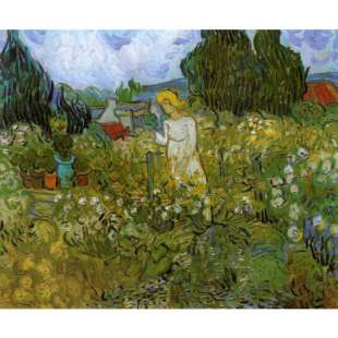 Schilderij Mademoiselle Gachet in Her Garden at Auvers Sur Oise foto 1