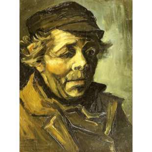 Schilderij A Peasants Head foto 1
