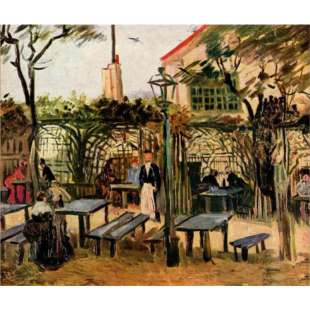 Schilderij La Guinguette in Montmartre foto 1