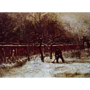 Schilderij The Parsonage Garden at Nuenen in the Snow foto 1