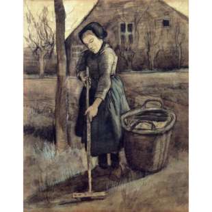 Schilderij Reproductie The Girl Raking foto 1