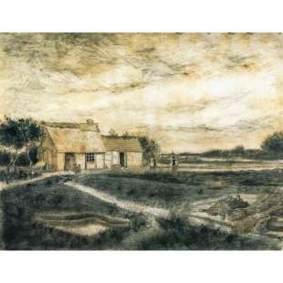 Schilderij Reproductie The Barn with Moss-Covered Roof foto 1