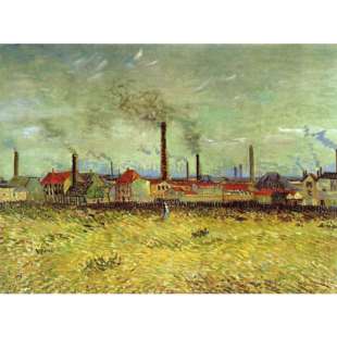 Schilderij Factories at Asniere foto 1