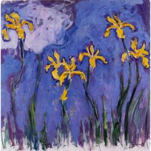 Schilderij reproductie Yellow Irises With Pink Cloud foto 1