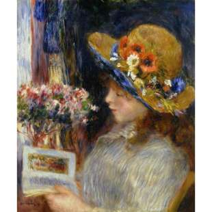 Schilderij Lesendes Mädchen foto 1