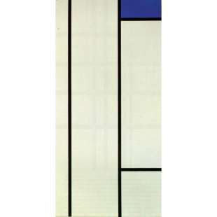 Schilderijen Vertical composition with blue and white foto 1