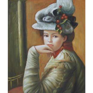 Schilderijen Young Girl in a White Hat foto 1