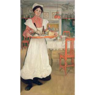 Schilderij Martina Carrying Breakfast foto 1