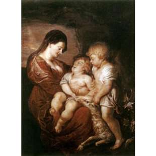 Schilderij Virgin and child with the Infant St John foto 1