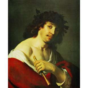 Schilderij Shepherd with wreath and flute foto 1