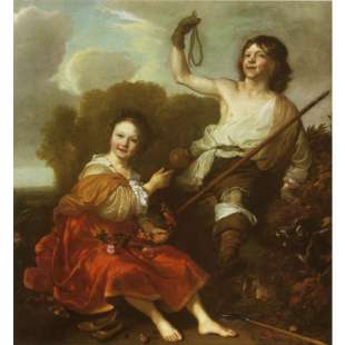 Schilderij Brother and Sister as Shepherds foto 1