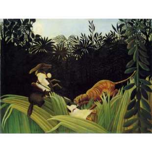 Schilderij Scout Attacked by a Tiger foto 1