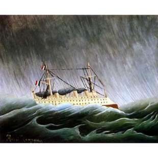 Schilderij Boat in a Storm foto 1