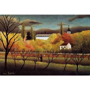 Schilderij Landscape with Farmer foto 1