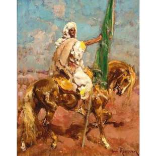 Schilderij A Mounted Standard Bearer foto 1