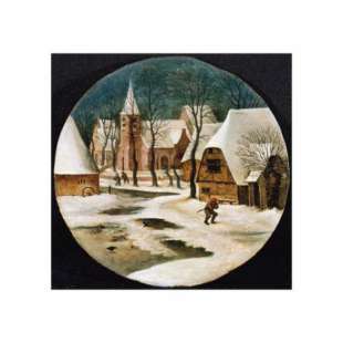 Schilderij A Village in Winter foto 1
