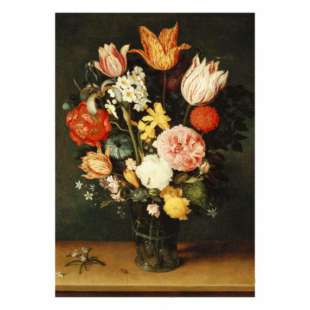 Schilderij Flowers in a Glass Vase foto 1