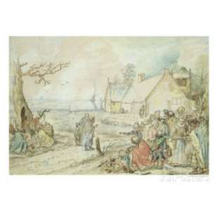 Schilderij Landscape with Gypsy Fortune-Tellers foto 1