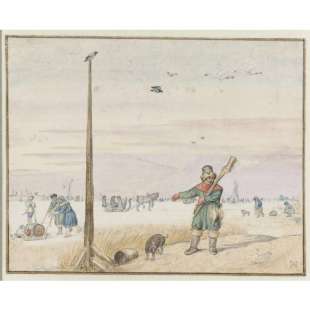 Schilderij Eendenjager at a Pole on the Ice foto 1