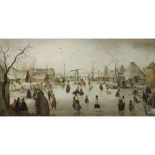Schilderij Skaters in a Village foto 1