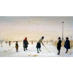 Schilderij Golf Players on the Ice foto 1
