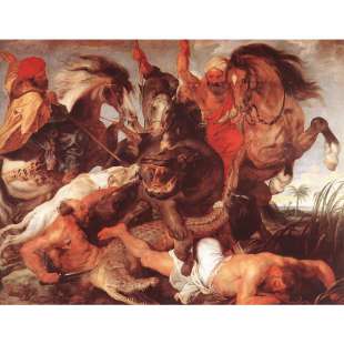 Hippopotamus and Crocodile Hunt foto 1